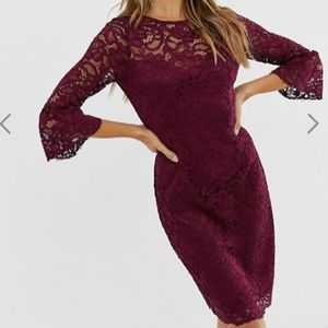 Paper Dolls Lace Dress with Fluted Sleeves